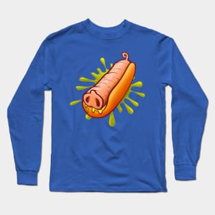 Yummy Hot Dog ( and other reasons to go Vegan ) Long Sleeve T-Shirt